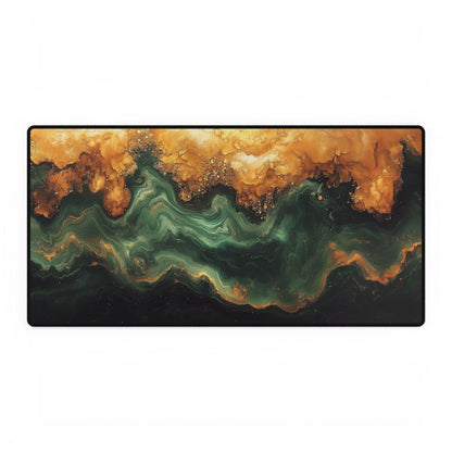 Green & Gold Marble Desk Mat