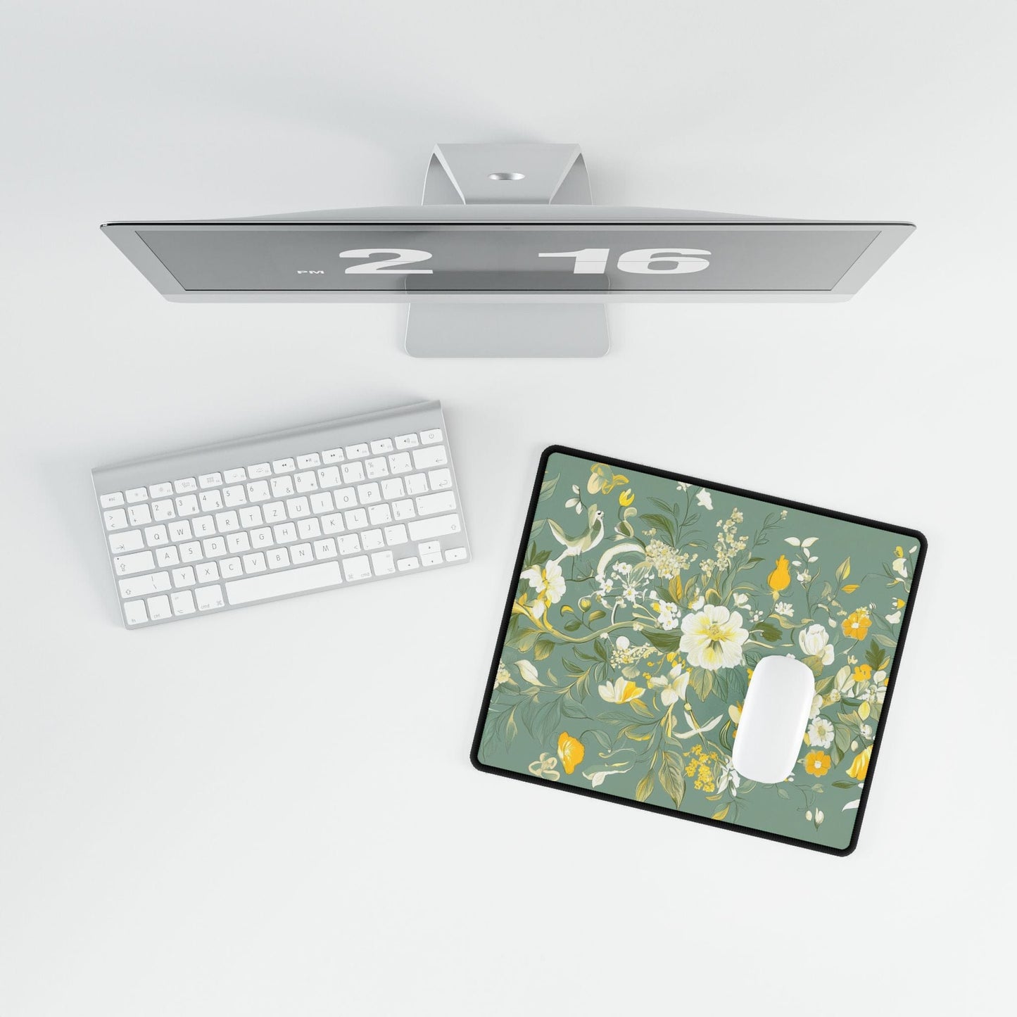 Floral Pattern Desk Mat | Alternative Office Decor | Multiple Size Options