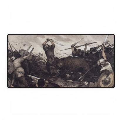 Epic Viking Battle Desk Mat | Dramatic Historical Scene | XL Mouse Matt | Accessories For Home & Office