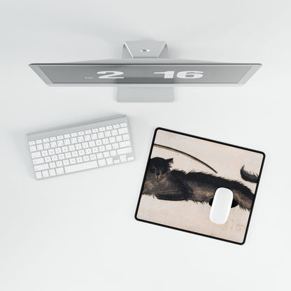 Artistic Black Cat Desk Mat | Unique Desk Decor | XL Mouse Matt | Accessories For Home & Office