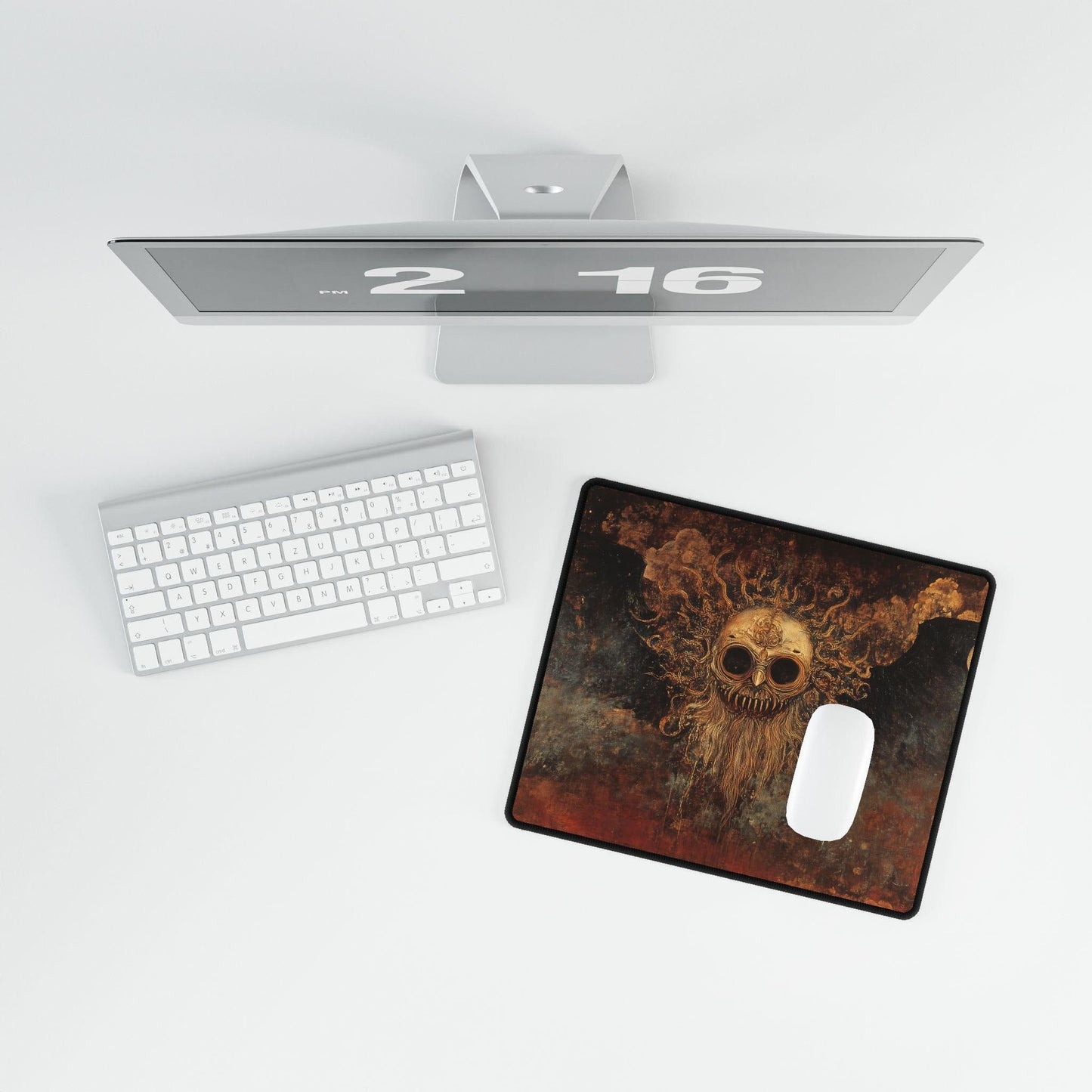 Haunting Skull Art Desk Mat | Alternative Office Decor | Multiple Size Options