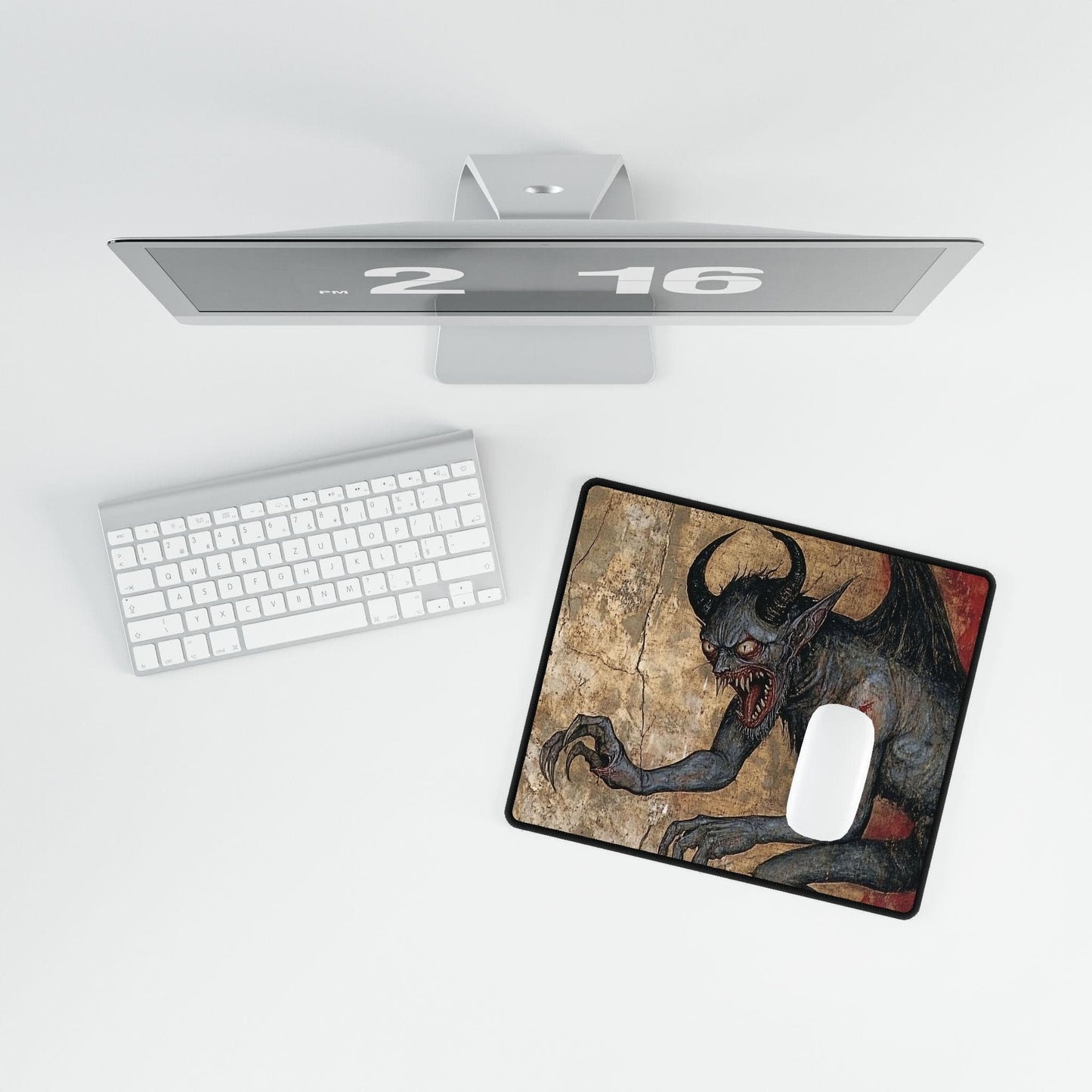 Dark Fantasy Devil Desk Mat | Alternative Office Decor | Multiple Size Options