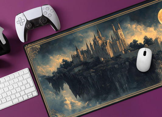 Floating Castle Desk Mat | Alternative Office Decor | Multiple Size Options