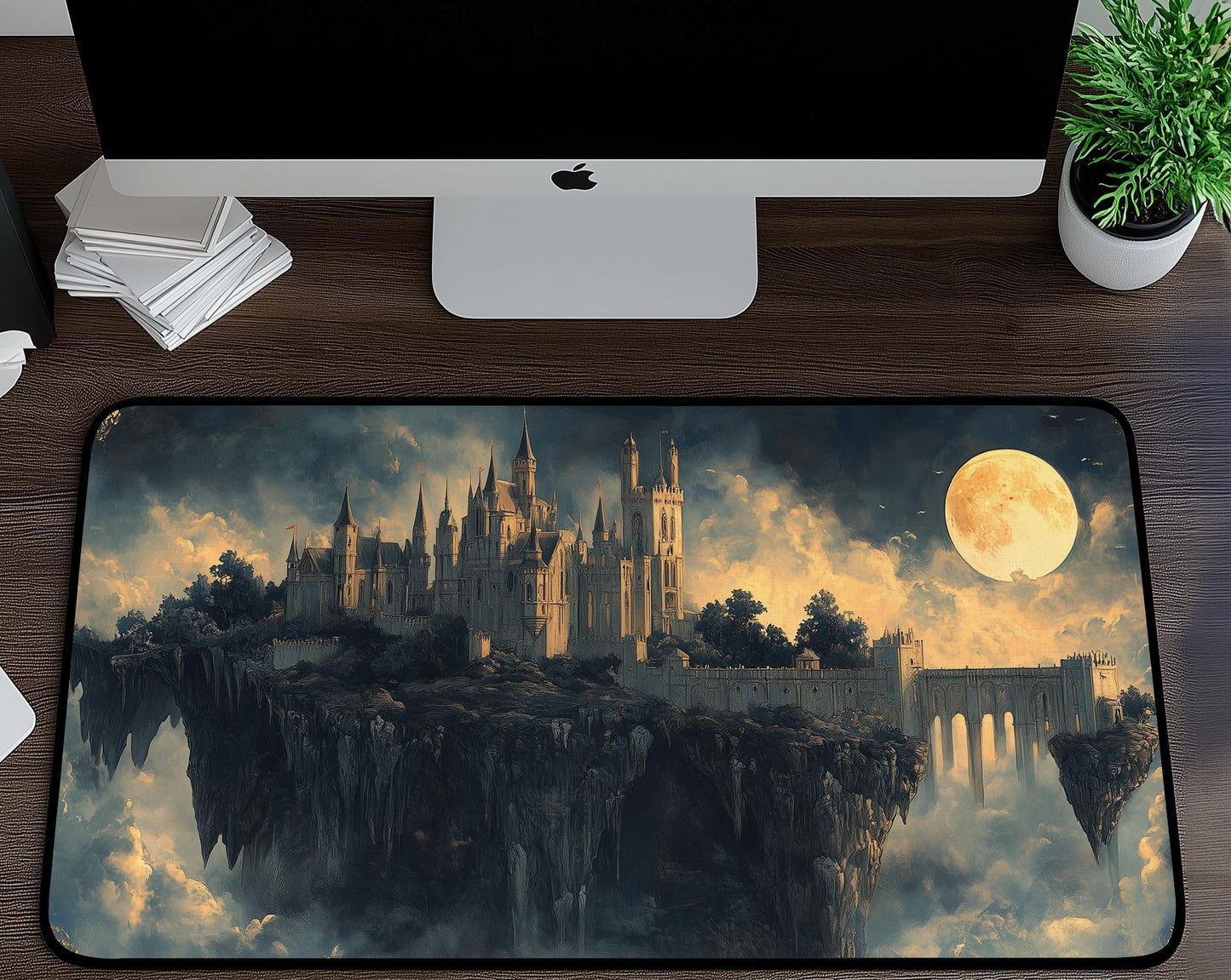 Floating Castle Desk Mat | Alternative Office Decor | Multiple Size Options