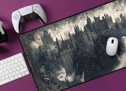 Fantasy Castle Desk Mat | Alternative Office Decor | Multiple Size Options