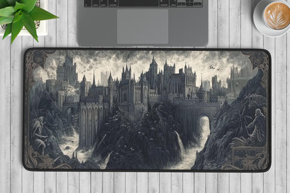 Fantasy Castle Desk Mat | Alternative Office Decor | Multiple Size Options