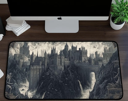 Fantasy Castle Desk Mat | Alternative Office Decor | Multiple Size Options