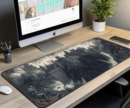 Fantasy Castle Desk Mat | Alternative Office Decor | Multiple Size Options