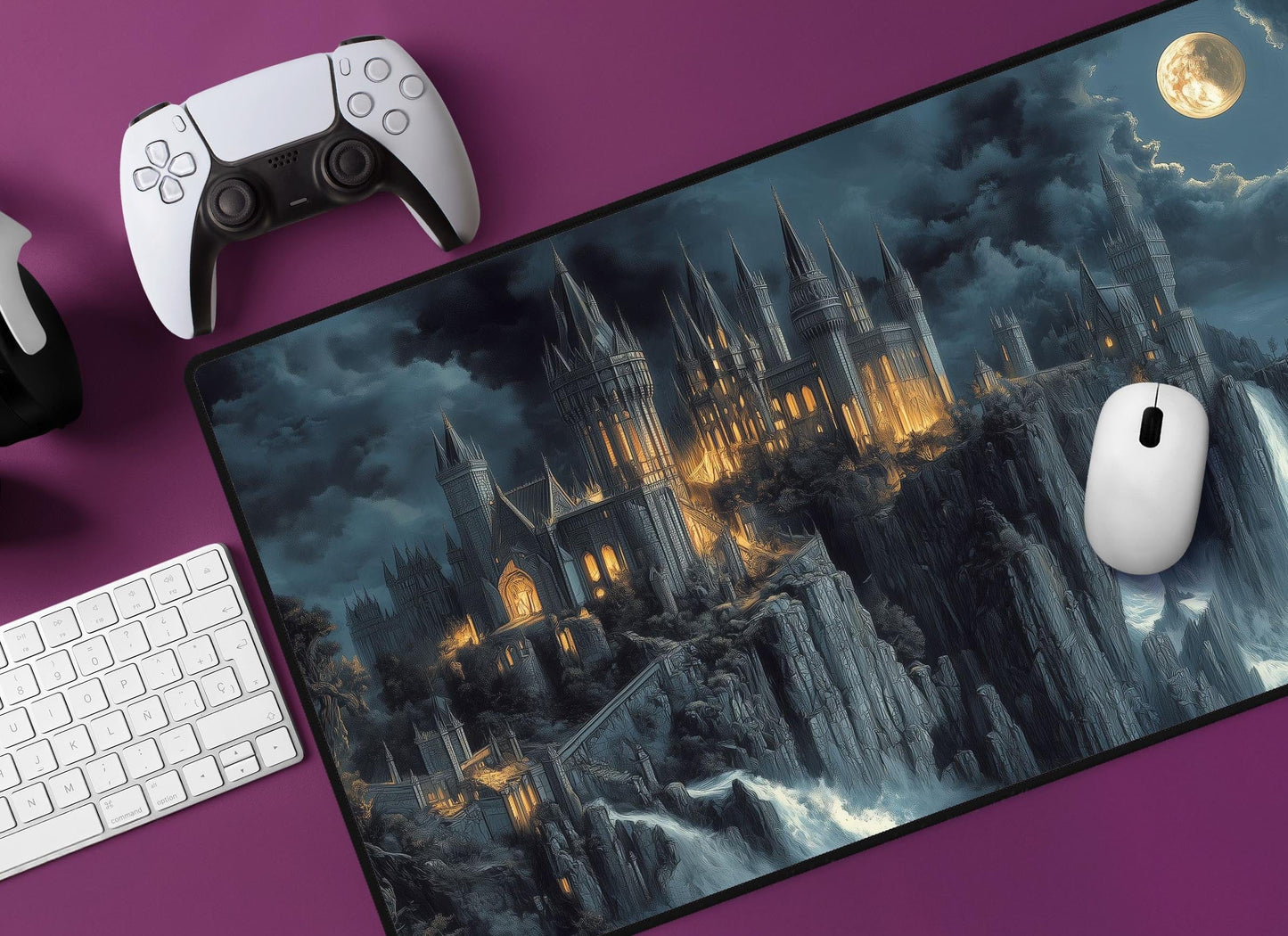 Fantasy Castle Desk Mat | Alternative Office Decor | Multiple Size Options