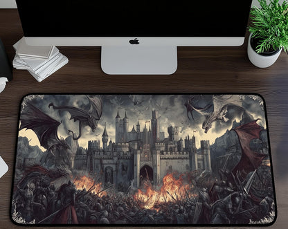 Dragon Battle Desk Mat | Alternative Office Decor | Multiple Size Options