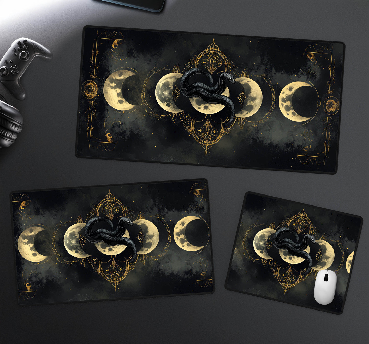 Snake & Moon Desk Mat