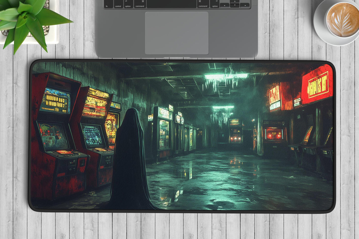 Haunted Arcade Desk Mat | Alternative Office Decor | Multiple Size Options