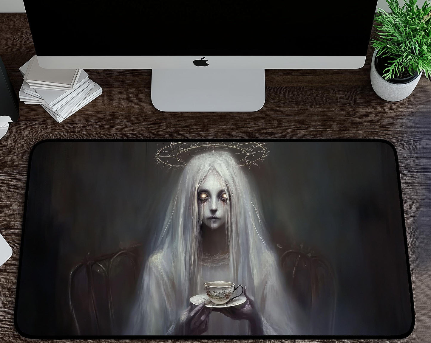 Ghost Desk Mat | Alternative Office Decor | Multiple Size Options