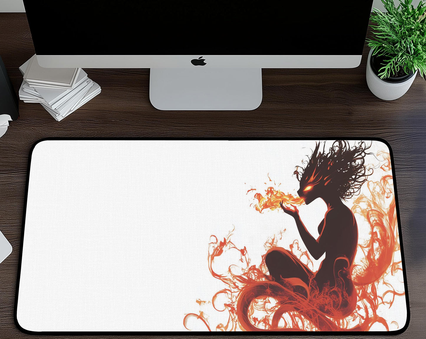 Fire Spirit Desk Mat | Alternative Office Decor | Multiple Size Options