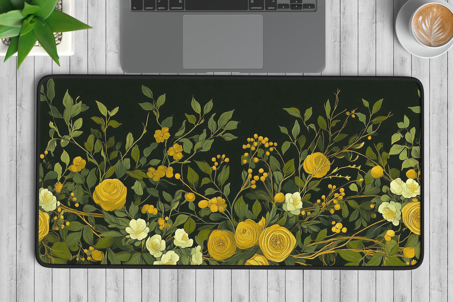 Floral Design Desk Mat | Alternative Office Decor | Multiple Size Options