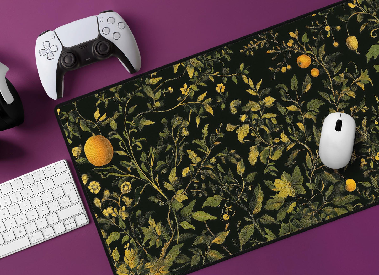 Botanical Floral Desk Mat | Alternative Office Decor | Multiple Size Options