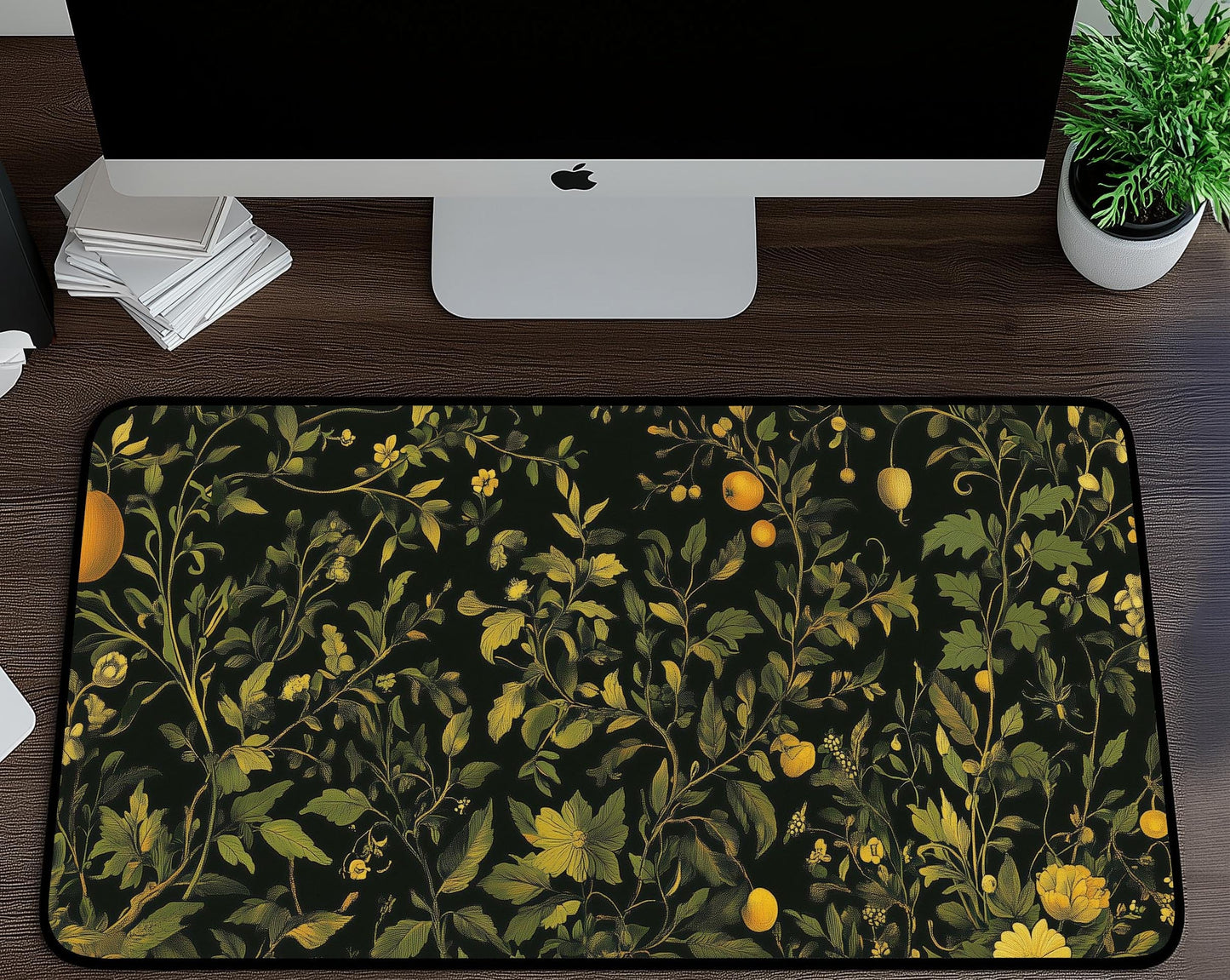 Botanical Floral Desk Mat | Alternative Office Decor | Multiple Size Options