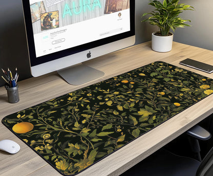 Botanical Floral Desk Mat | Alternative Office Decor | Multiple Size Options