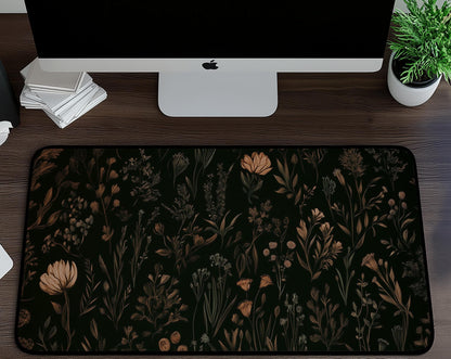 Elegant Botanical Desk Mat | Alternative Office Decor | Multiple Size Options