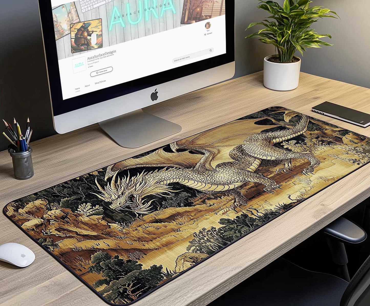 Dragon Tapestry Desk Mat