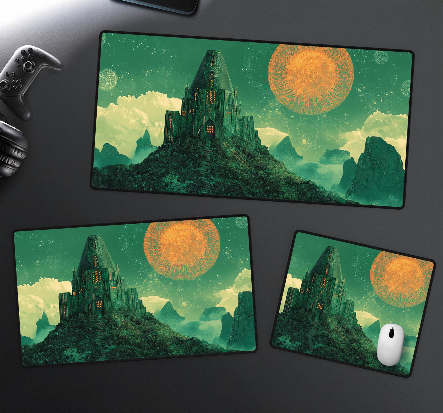 Futuristic Castle Desk Mat