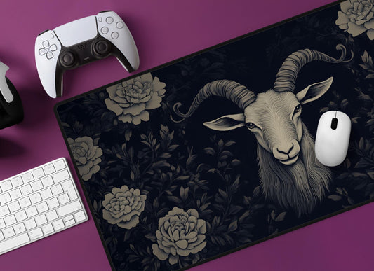 Gothic Goat Desk Mat | Alternative Office Decor | Multiple Size Options