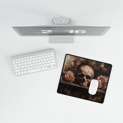 Skull and Rose Desk Mat | Alternative Office Decor | Multiple Size Options