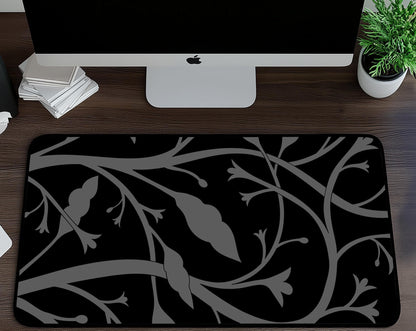 Dark Floral Desk Mat | Alternative Office Decor | Multiple Size Options