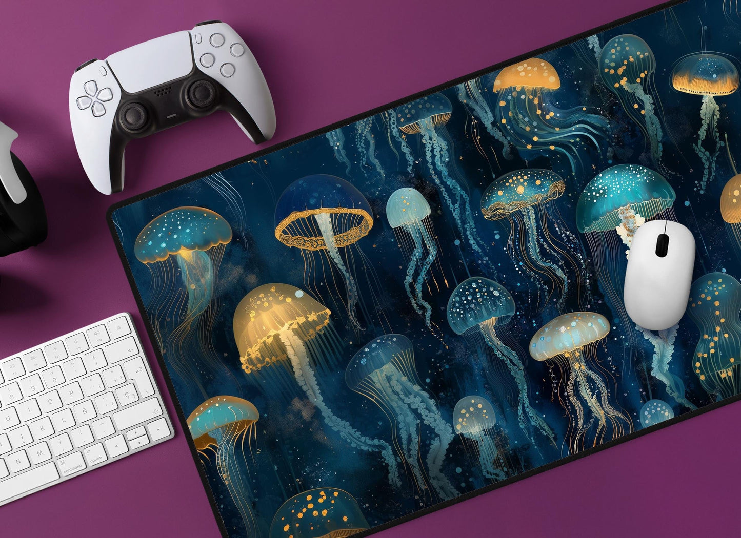 Jellyfish Desk Mat | Alternative Office Decor | Multiple Size Options