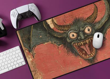 Medieval Devil Desk Mat | Alternative Office Decor | Multiple Size Options