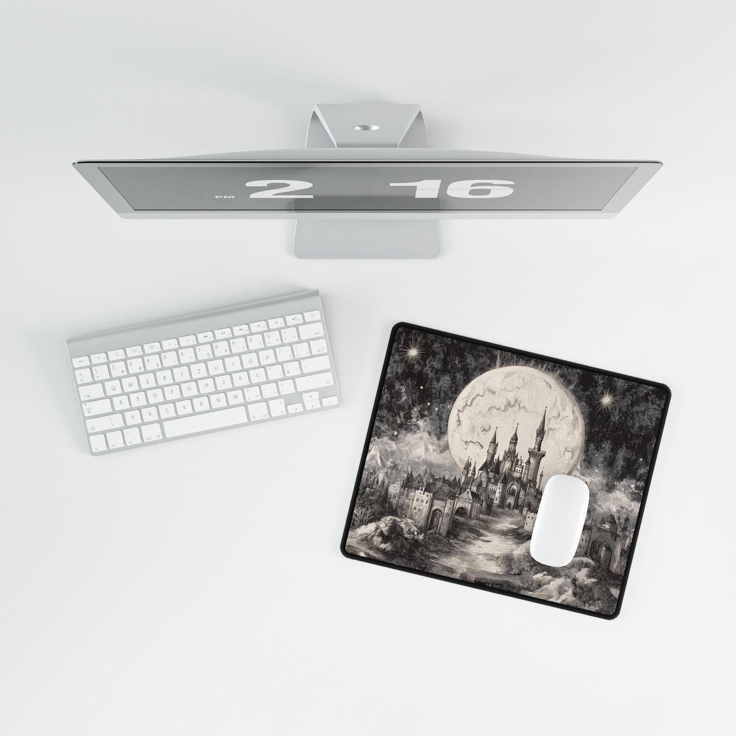 Lunar Castle Tapestry Desk Mat | Alternative Office Decor | Multiple Size Options