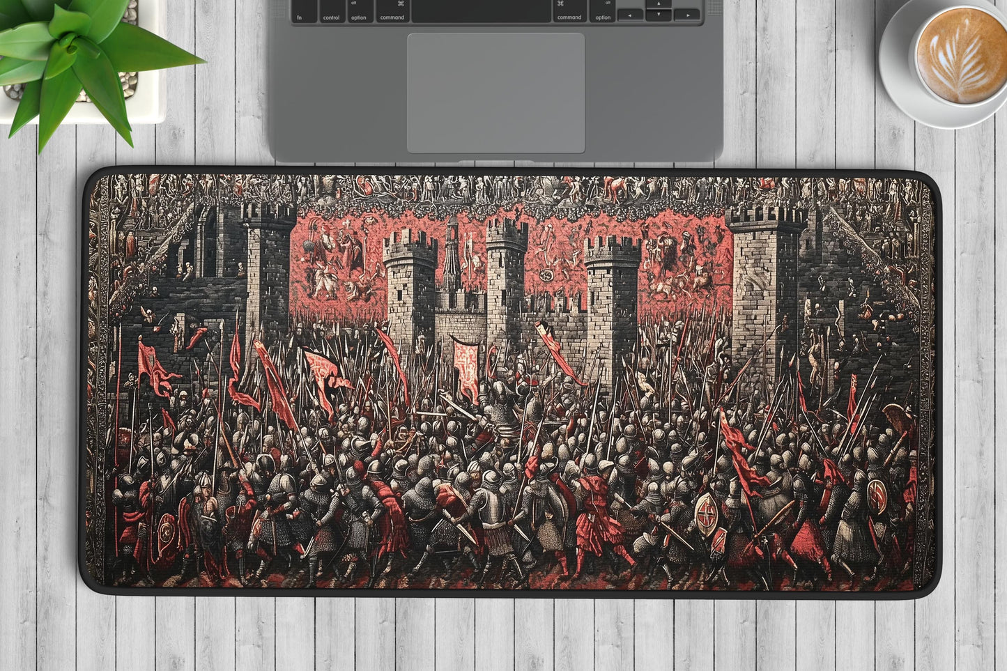 Castle Battle Tapestry Desk Mat | Alternative Office Decor | Multiple Size Options