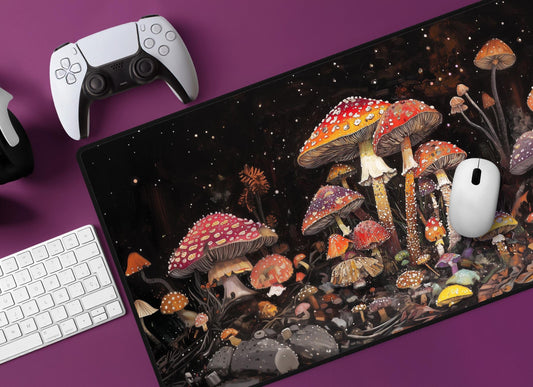 Mushroom Forest Desk Mat | Alternative Office Decor | Multiple Size Options