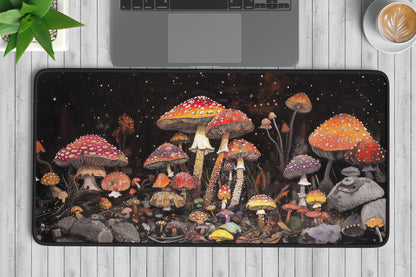 Mushroom Forest Desk Mat | Alternative Office Decor | Multiple Size Options