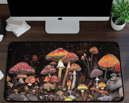 Mushroom Forest Desk Mat | Alternative Office Decor | Multiple Size Options