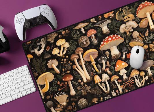 Mushroom Garden Desk Mat | Alternative Office Decor | Multiple Size Options