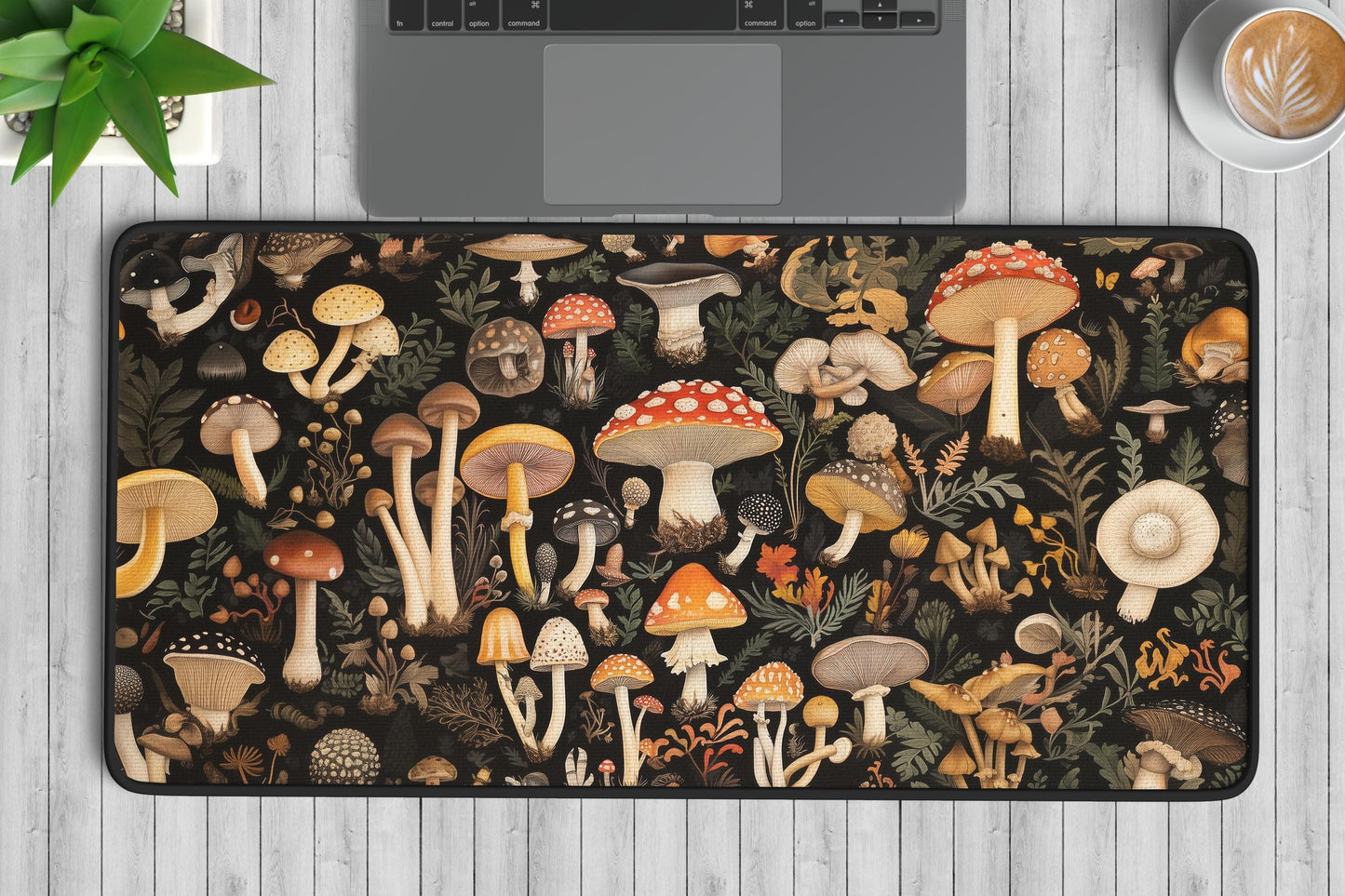 Mushroom Garden Desk Mat | Alternative Office Decor | Multiple Size Options