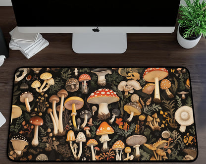 Mushroom Garden Desk Mat | Alternative Office Decor | Multiple Size Options