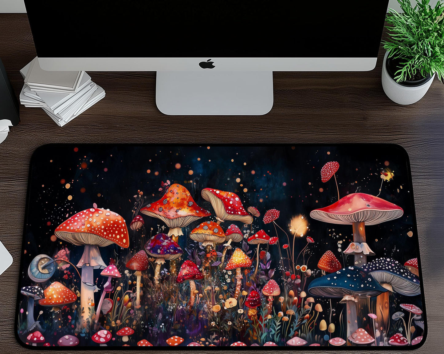 Mushroom Fantasy Desk Mat | Alternative Office Decor | Multiple Size Options