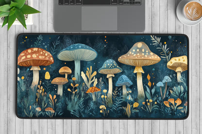 Whimsical Mushrooms Desk Mat | Alternative Office Decor | Multiple Size Options