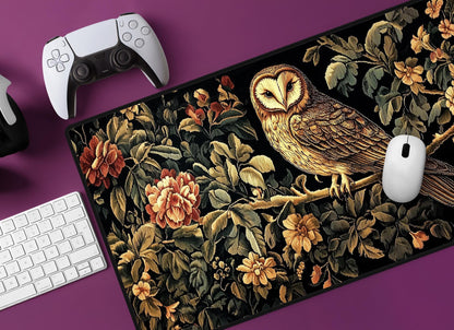 Owl Tapestry Desk Mat | Alternative Office Decor | Multiple Size Options