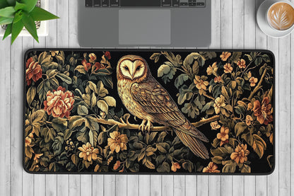 Owl Tapestry Desk Mat | Alternative Office Decor | Multiple Size Options