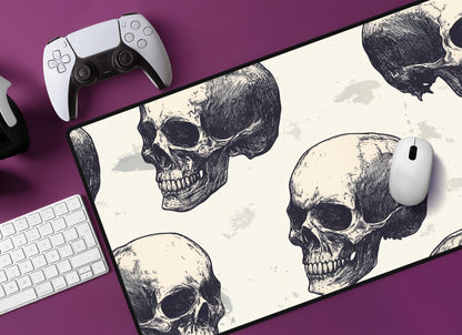 Skull Art Desk Mat | Alternative Office Decor | Multiple Size Options