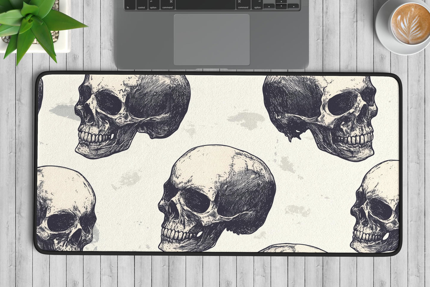 Skull Art Desk Mat | Alternative Office Decor | Multiple Size Options