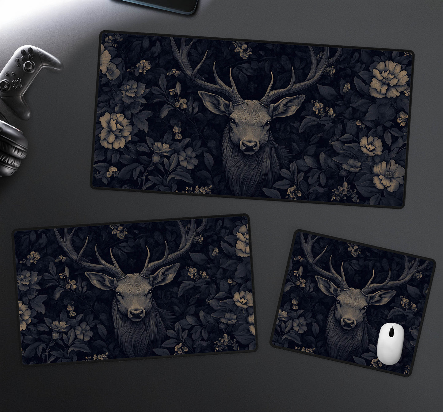 Black Deer Desk Mat