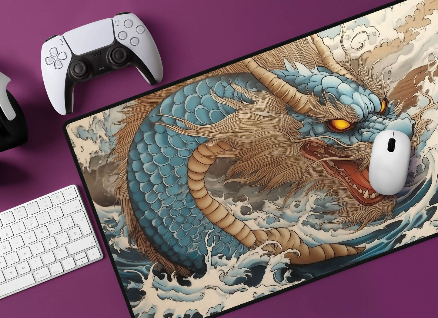 Ukiyo-e Inspired Dragon Desk Mat