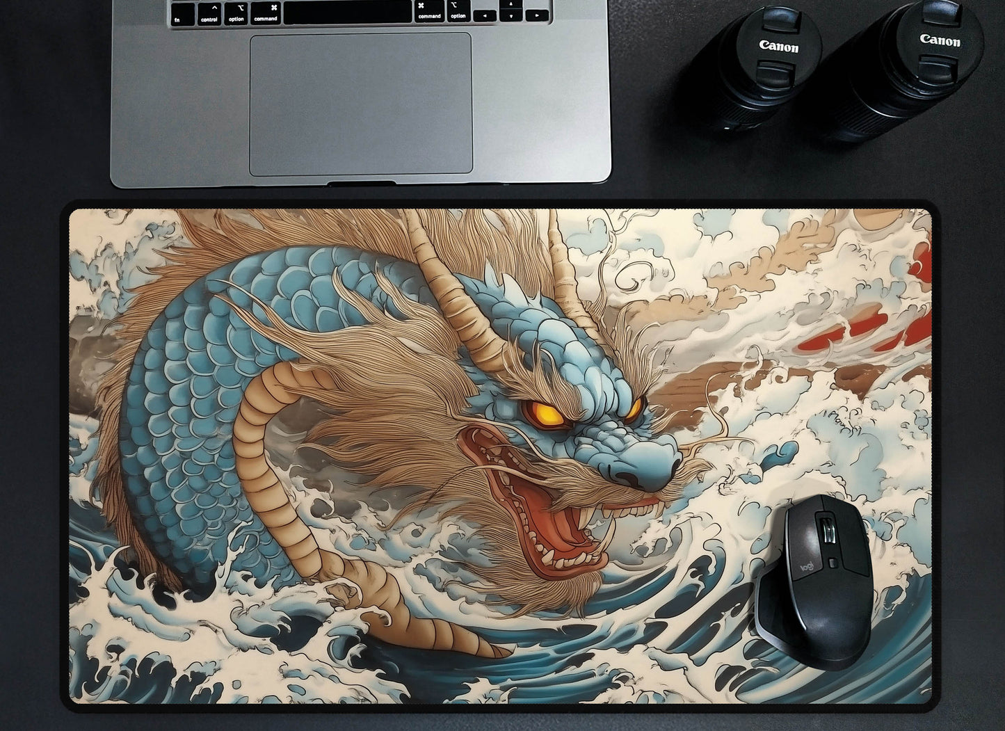 Ukiyo-e Inspired Dragon Desk Mat